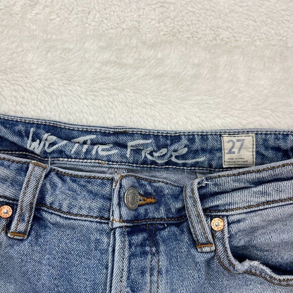Free People We The Free High Rise Jean Shorts 27 Button Fly Cut Off Denim - Picture 3 of 10